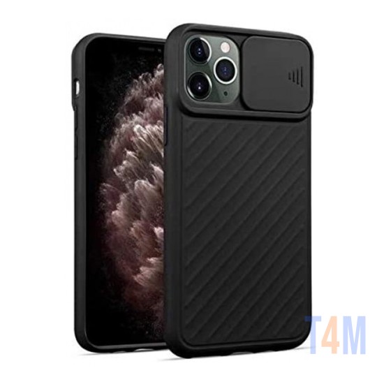 CAPA DE SILICONE COM PROTEÇÃO DE CÂMERA PARA APPLE IPHONE 11 PRO MAX PRETO